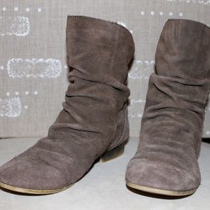 Grey Suede Ankle Booties